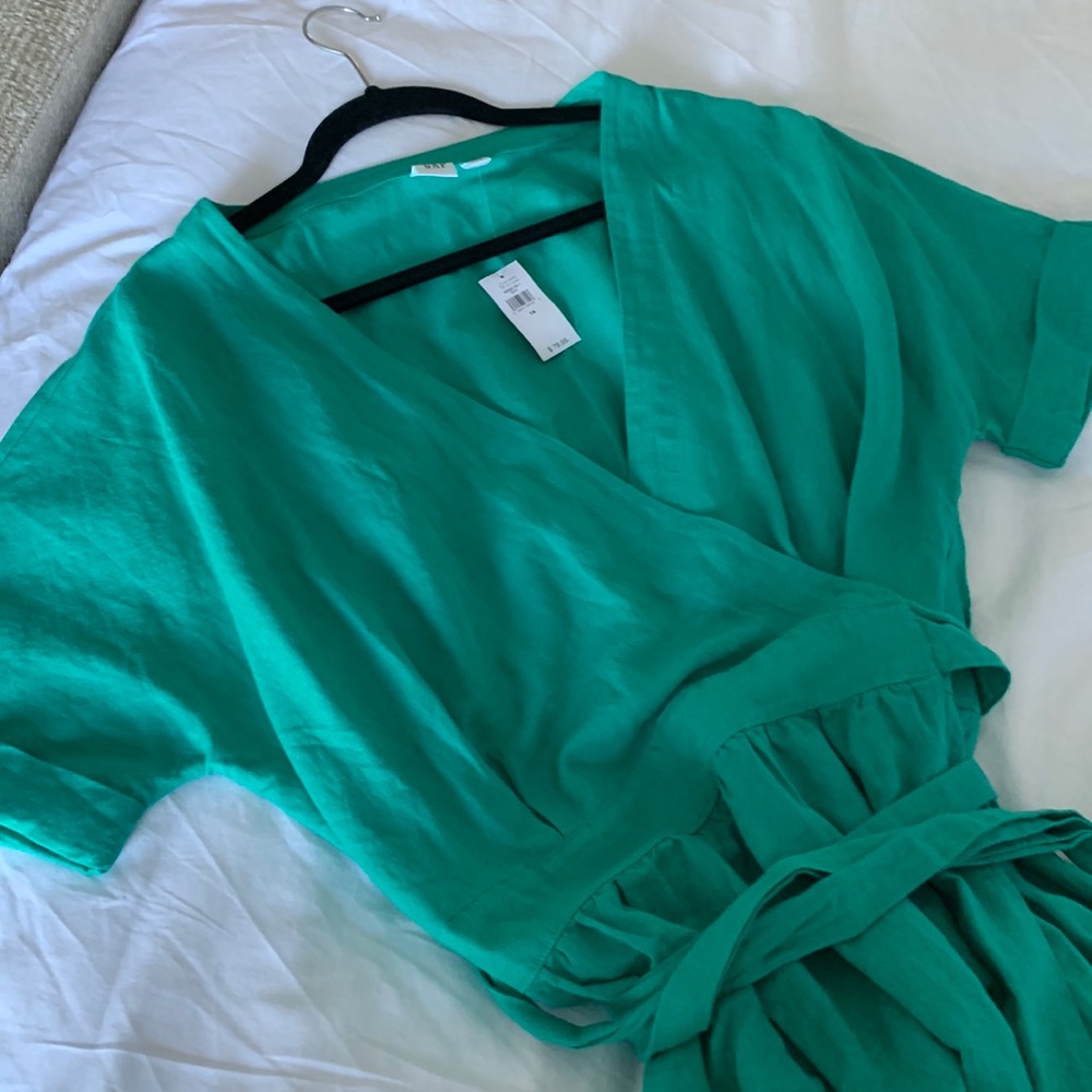 Gap linen wrap dress